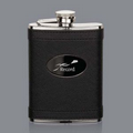 Hodge Hip Flask - 6oz Black/Black Nickel Plate